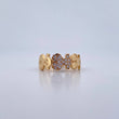 Anillo Oso Ts 2.9gr / T6 3/4 / Circones Blancos Oro Amarillo 18K $
