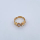 Anillo Oso Ts 2.9gr / T6 3/4 / Circones Blancos Oro Amarillo 18K $