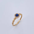 Anillo Solitario Halo 1.9gr / T6 3/4 / Circones Azul Blancos Oro Amarillo 18K $