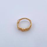 Anillo Lineas 3.25gr / T7 1/4 / Circones Blancos Oro Amarillo 18K $