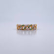 Anillo Cubano 2.3gr / T6 1/2 / Circones Verdes Blancos Dos Oros Amarillo Blanco 18K $