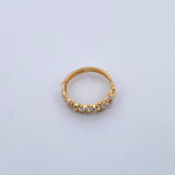 Anillo Cubano 2.3gr / T6 1/2 / Circones Verdes Blancos Dos Oros Amarillo Blanco 18K $