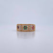 Anillo Flores 6.05gr / T6 1/4 / Circones Verdes Fucsias Azules Blancos Oro Amarillo 18K $