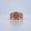 Anillo Correa Corona RX 7.9gr / T10 3/4 / Circones Blancos Dos Oros Blanco Rosa 18K $