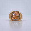 Anillo Caballo 9.1gr / T10 / Circones Blancos Tres Oros  18K $