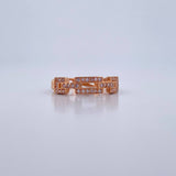 Anillo Eslabon Cubano 2.3gr / T6 1/4 / Circones Blancos Oro Rosa 18K $