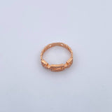 Anillo Eslabon Cubano 2.3gr / T6 1/4 / Circones Blancos Oro Rosa 18K $