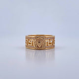 Anillo Medusa Tribal 5.95gr / T6 1/2 / Circones Blancos Oro Amarillo 18K $