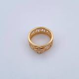 Anillo Medusa Tribal 5.95gr / T6 1/2 / Circones Blancos Oro Amarillo 18K $
