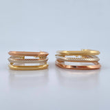 Candongas Aleja Rectangular 3.9gr / 3.3cm / Punteadas Tres Oros 18K $