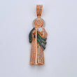 Dije San Judas Tadeo 10gr / 5.7cm / Circones Verdes Blancos Tres Oros 18K $