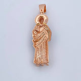 Dije San Judas Tadeo 10gr / 5.7cm / Circones Verdes Blancos Tres Oros 18K $