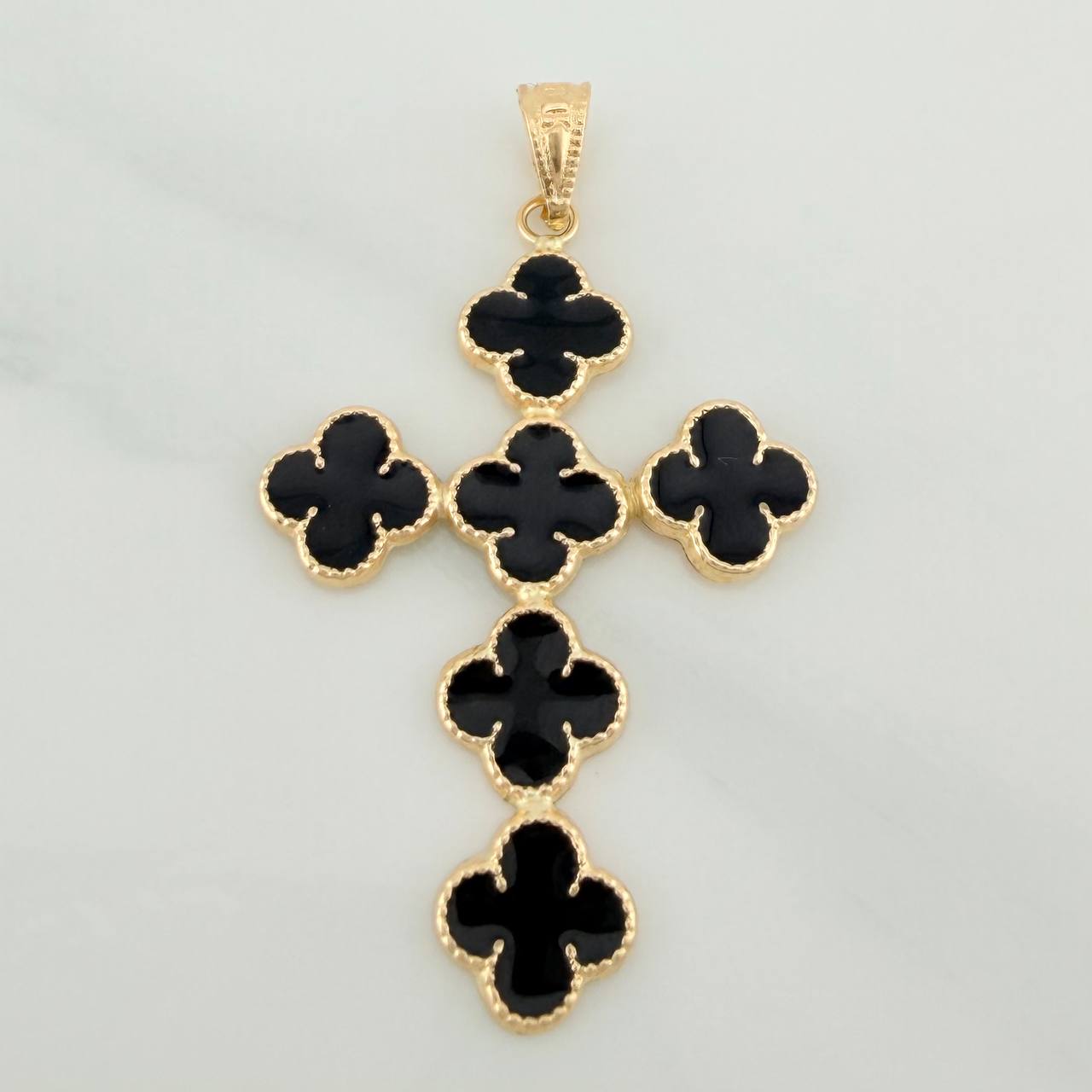 Dije Cruz Trebol 1.9gr / 4cm / Oro Amarillo 18K %