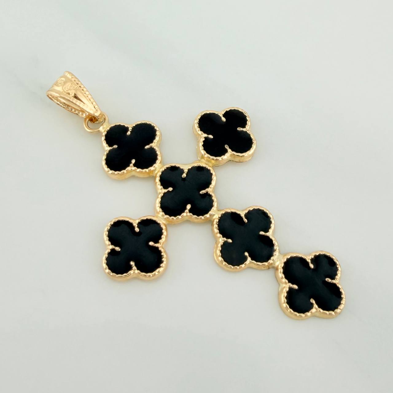 Dije Cruz Trebol 1.9gr / 4cm / Oro Amarillo 18K %