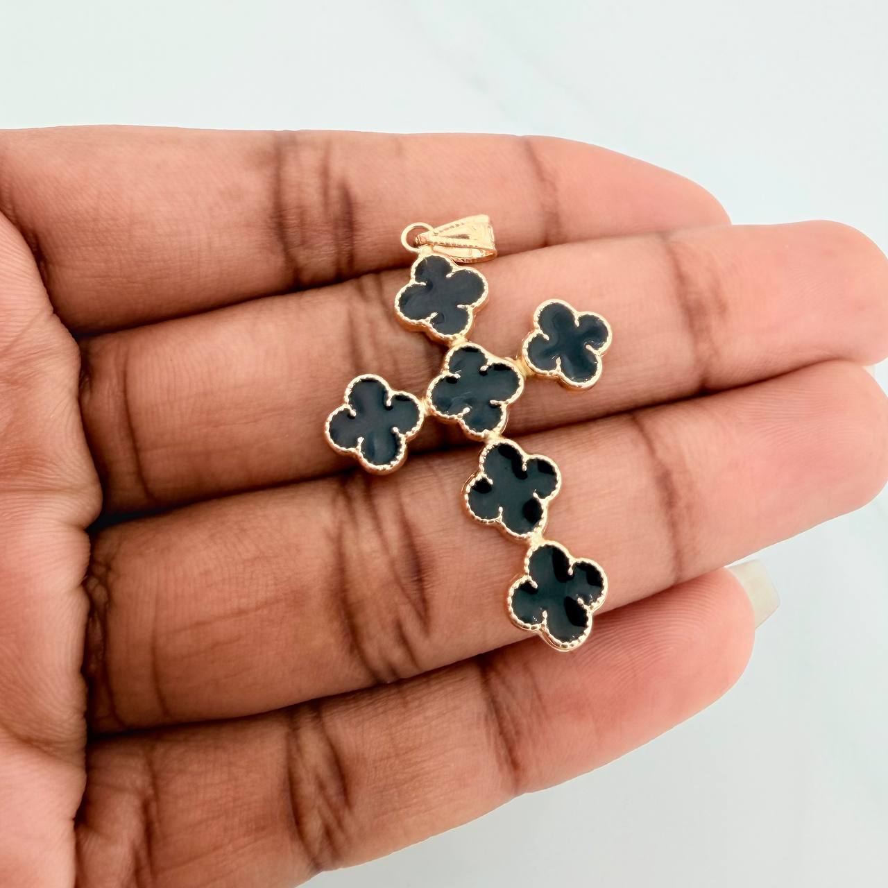 Dije Cruz Trebol 1.9gr / 4cm / Oro Amarillo 18K %