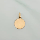 Dije Placa Circular 0.5gr / 1.8cm / Oro Amarillo 18K %