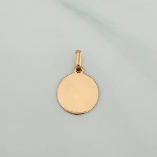 Dije Placa Circular 0.45gr / 1.8cm / Oro Amarillo 18K %