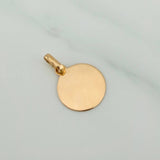 Dije Placa Circular 0.5gr / 1.8cm / Oro Amarillo 18K %