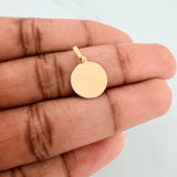 Dije Placa Circular 0.5gr / 1.8cm / Oro Amarillo 18K %
