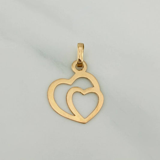 Dije Silueta Corazón Doble 0.4gr / 2cm / Oro Amarillo 18K