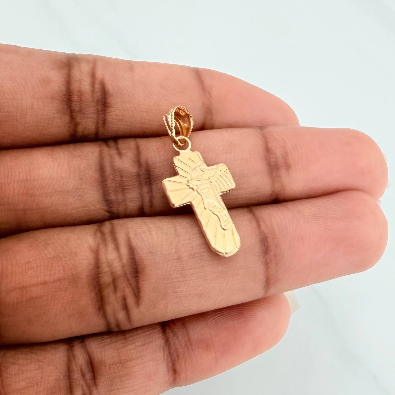 Dije Cruz Rostro Cristo 0.9gr / 2.7cm / Oro Amarillo 18K %
