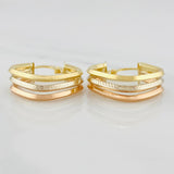 Candongas Cuadradas 2.8 g / 3.3 cm Tres Oros 18K