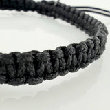 Pulsera Tejida Negra Morralla 6Mm 4Und Oro Amarillo 18K