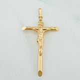 Dije Cruz Cristo Puntas Plana 3.15g / 6cm Oro Amarillo 18K