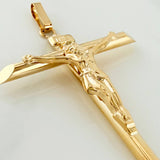 Dije Cruz Cristo Puntas Plana 3.05g / 6cm Oro Amarillo 18K