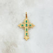 Dije Crúz De Altar 1.75gr / 3cm / Esmeraldas 60pts Oro Amarillo 18K (Joya) ©