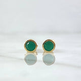 Topos Redondos 1.7gr / 5.5mm Esmeraldas 1.1 Qts Oro Amarillo 18K (Joya) *