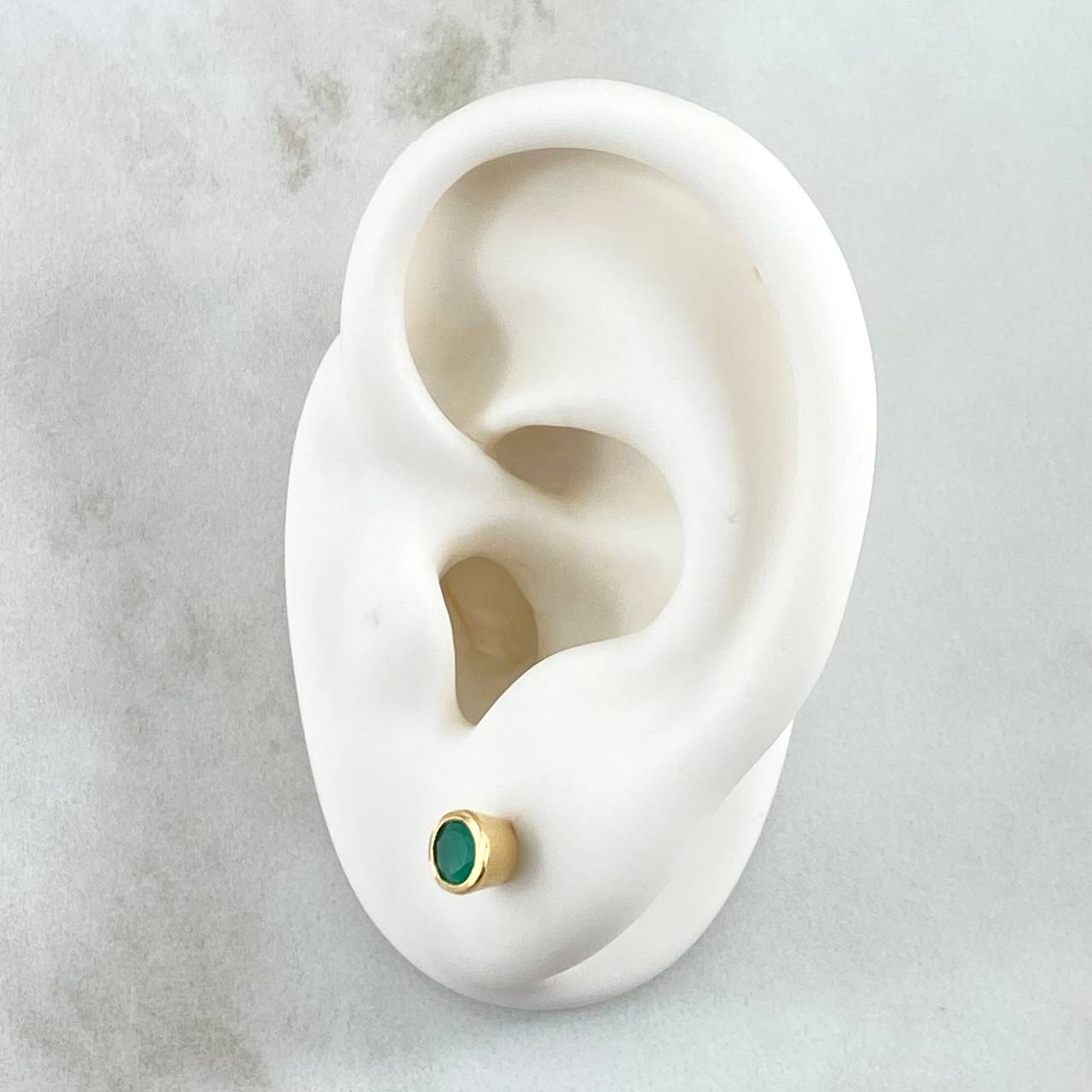 Topos Redondos 1.65gr / 5.5mm Esmeraldas 1.1 Qts Oro Amarillo 18K (Joya)*