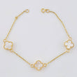 Pulso Modulable Aro Seguido Trebol 3.85 g / 17.4 cm - 16 cm / 1.3 mm Oro Amarillo 18K