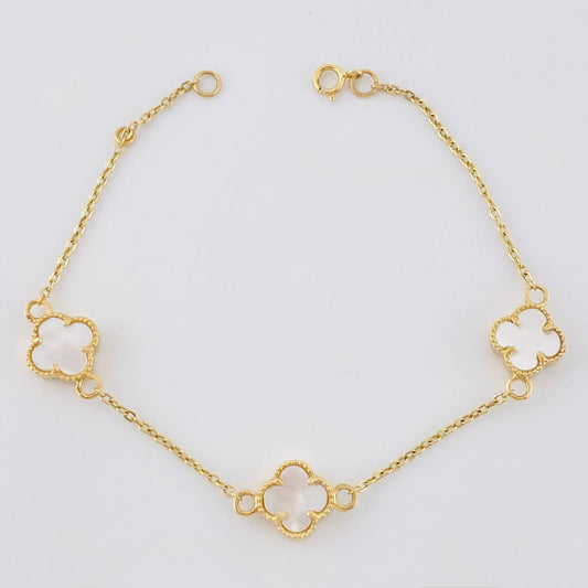 Pulso Modulable Aro Seguido Trebol 3.85 g / 18 cm - 16.4 cm / 1.3 mm Oro Amarillo 18K