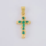 Dije Cruz Tronco Esmeralda 70Pts 1.4 g / 2.7 cm Oro Amarillo 18K
