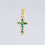 Dije Cruz Tronco Esmeralda 70Pts 1.4 g / 2.7 cm Oro Amarillo 18K