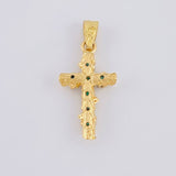 Dije Cruz Tronco Esmeralda 70Pts 1.4 g / 2.7 cm Oro Amarillo 18K