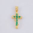 Dije Cruz Tronco Esmeralda 70Pts 1.3 g / 2.6 cm Oro Amarillo 18K