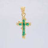 Dije Cruz Tronco Esmeralda 70Pts 1.4 g / 2.7 cm Oro Amarillo 18K