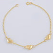 Pulso Espiga Trio De Corazones 2.05 g / 19 cm / 1.6 mm Oro Amarillo 18K