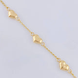 Pulso Espiga Trio De Corazones 2.05 g / 19 cm / 1.6 mm Oro Amarillo 18K