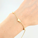 Pulso Espiga Trio De Corazones 2.05 g / 19 cm / 1.6 mm Oro Amarillo 18K