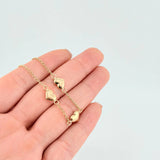 Pulso Espiga Trio De Corazones 2.05 g / 19 cm / 1.6 mm Oro Amarillo 18K