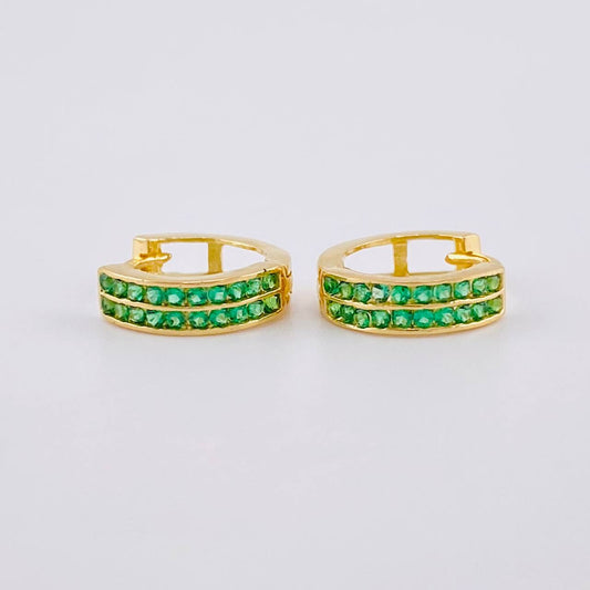 Candongas Carril Doble 1.55 g / 1 cm Oro Amarillo 18K