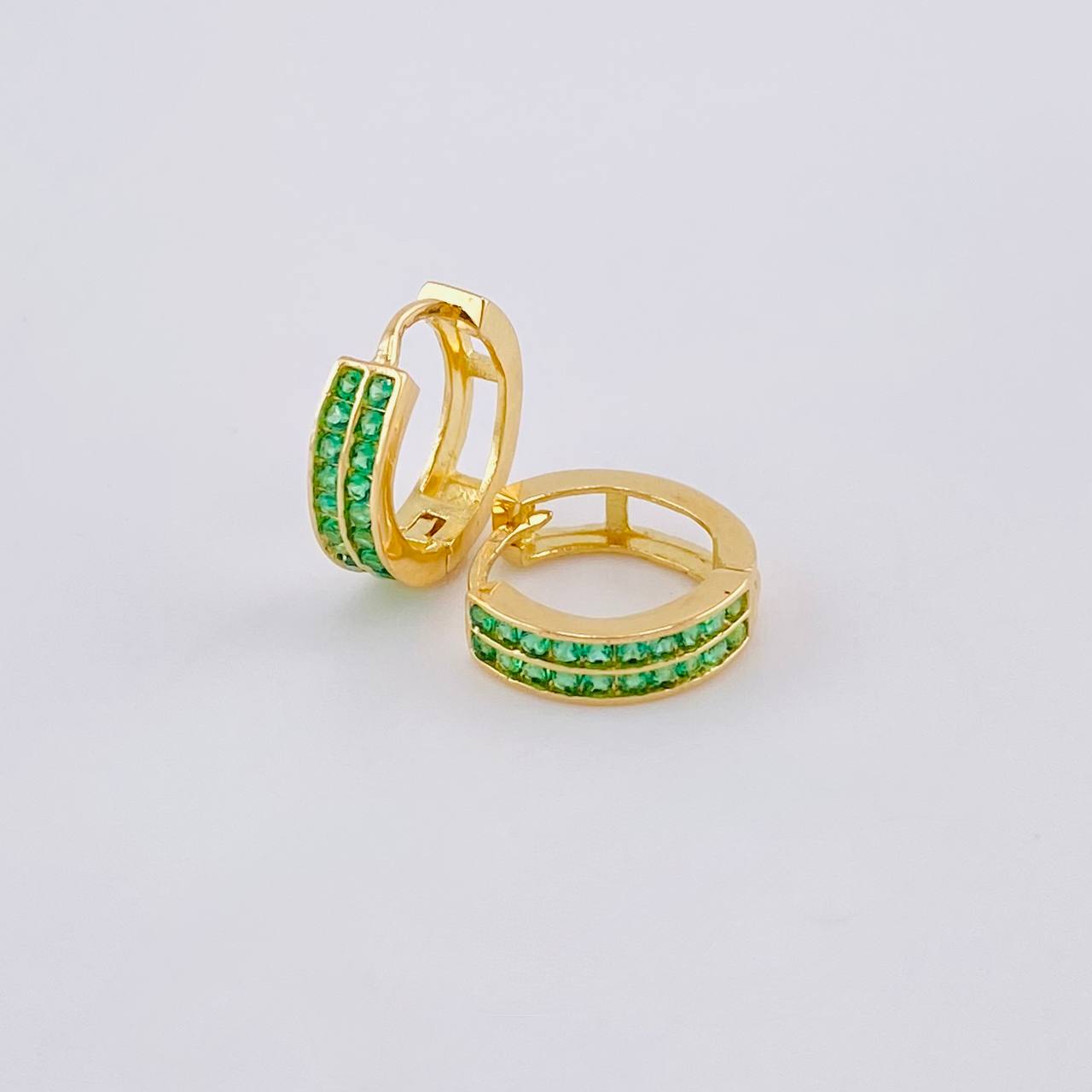 Candongas Carril Doble 1.6 g / 1 cm Oro Amarillo 18K