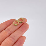 Candongas Carril Doble 1.55 g / 1 cm Oro Amarillo 18K