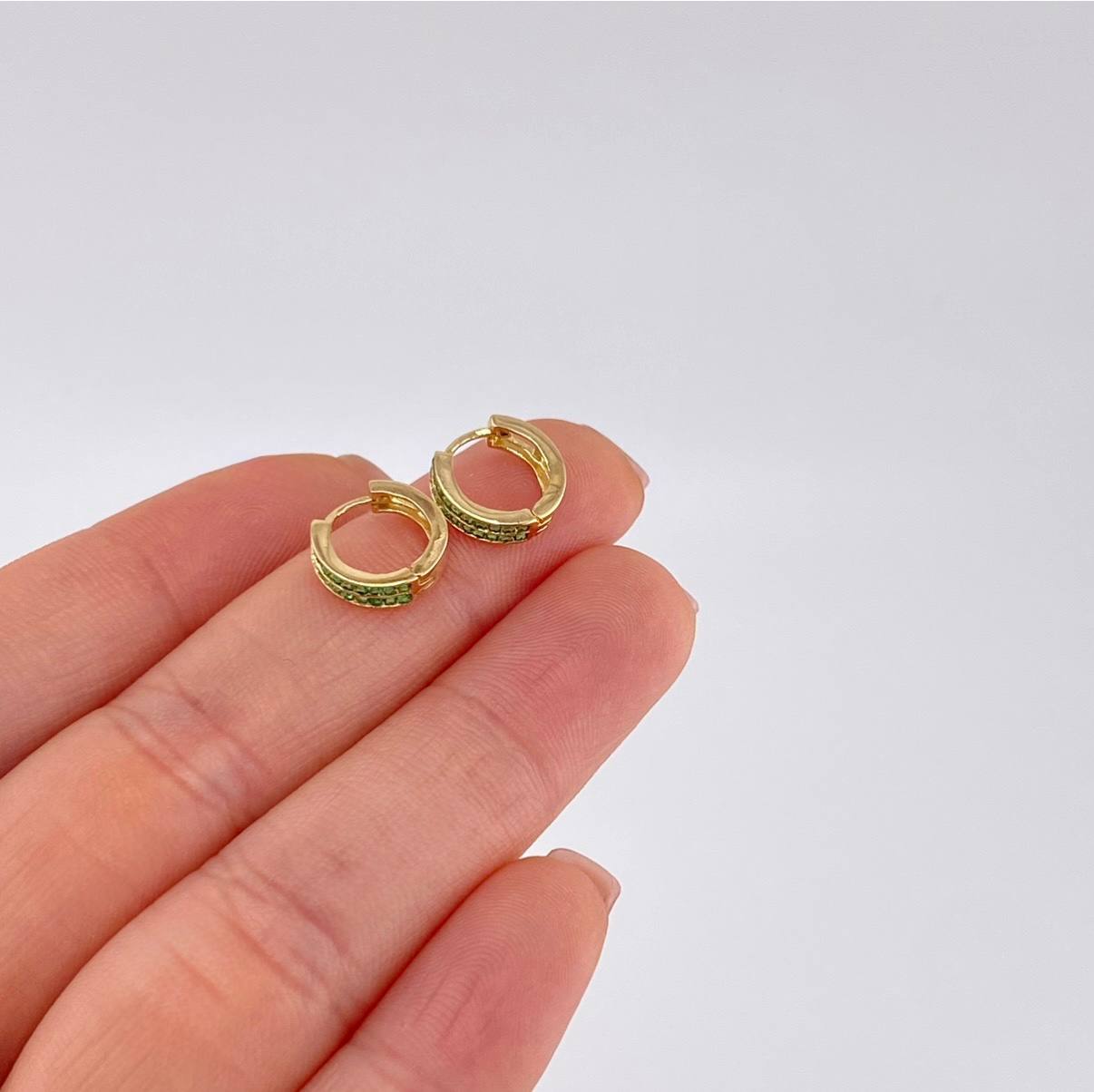 Candongas Carril Doble 1.6 g / 1 cm Oro Amarillo 18K