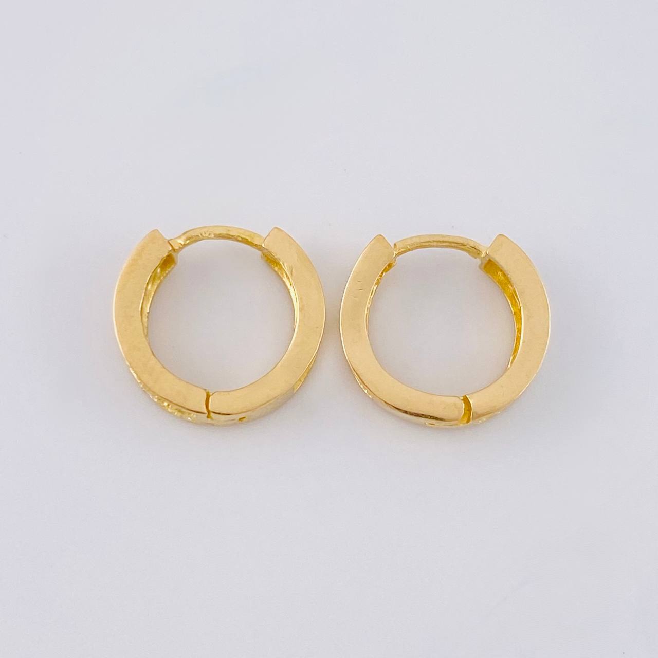 Candongas Doble Carril Tupido 2.45g / 1cm Oro Amarillo 18K