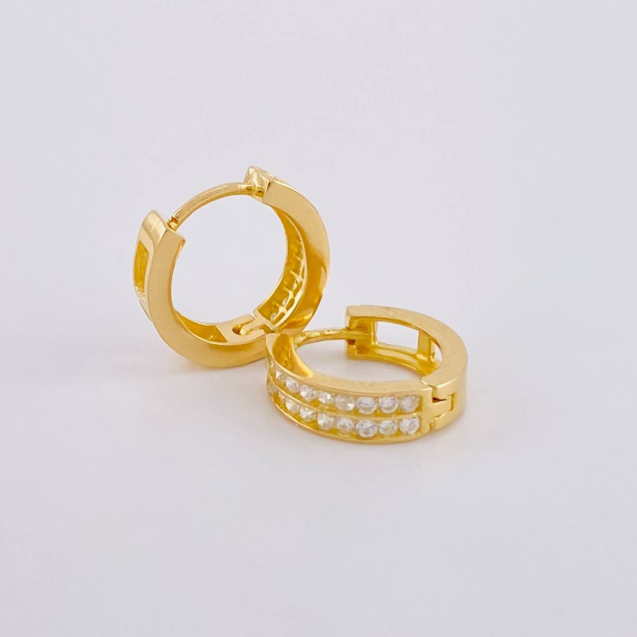 Candongas Doble carril 2.2g / 1cm Oro Amarillo 18K
