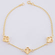 Pulso Espiga Trio De Treboles 2.45 g / 18.5 cm / 1.6 mm Oro Amarillo 18K